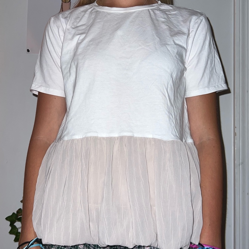 Zara ruffle shirt